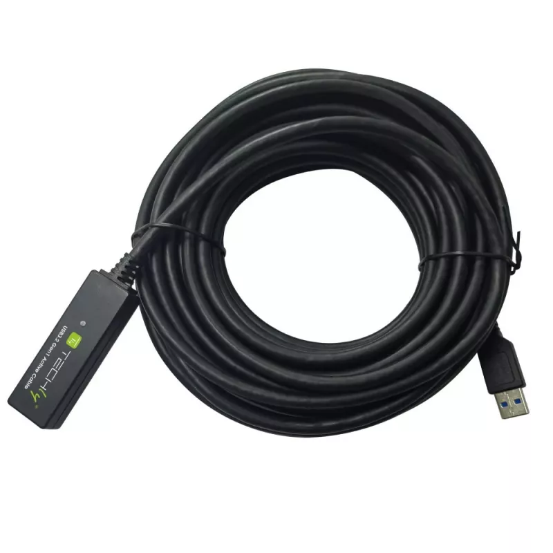 Techly ICUR30100G USB-kaapeli USB 3.2 Gen 1 (3.1 Gen 1) 10 m USB-A musta