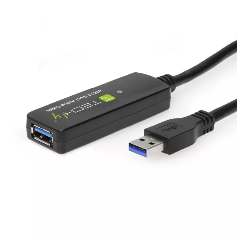 Techly ICUR30100G USB-kaapeli USB 3.2 Gen 1 (3.1 Gen 1) 10 m USB-A musta