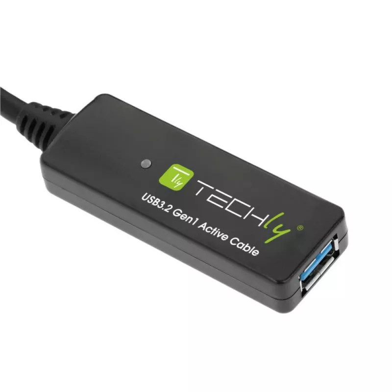 Techly ICUR30100G USB-kaapeli USB 3.2 Gen 1 (3.1 Gen 1) 10 m USB-A musta