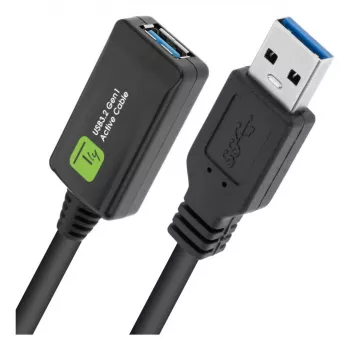 Techly ICUR3050G USB-kaapeli USB 3.2 Gen 1 (3.1 Gen 1) 5 m USB-A musta