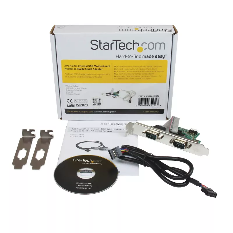 StarTech.com 61 cm sisäinen USB-emolevyotsikko 2 porttiin sarja RS232 -sovitin