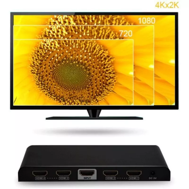Techly jakaja HDMI 2.0 4K UHD 3D 4-porttinen
