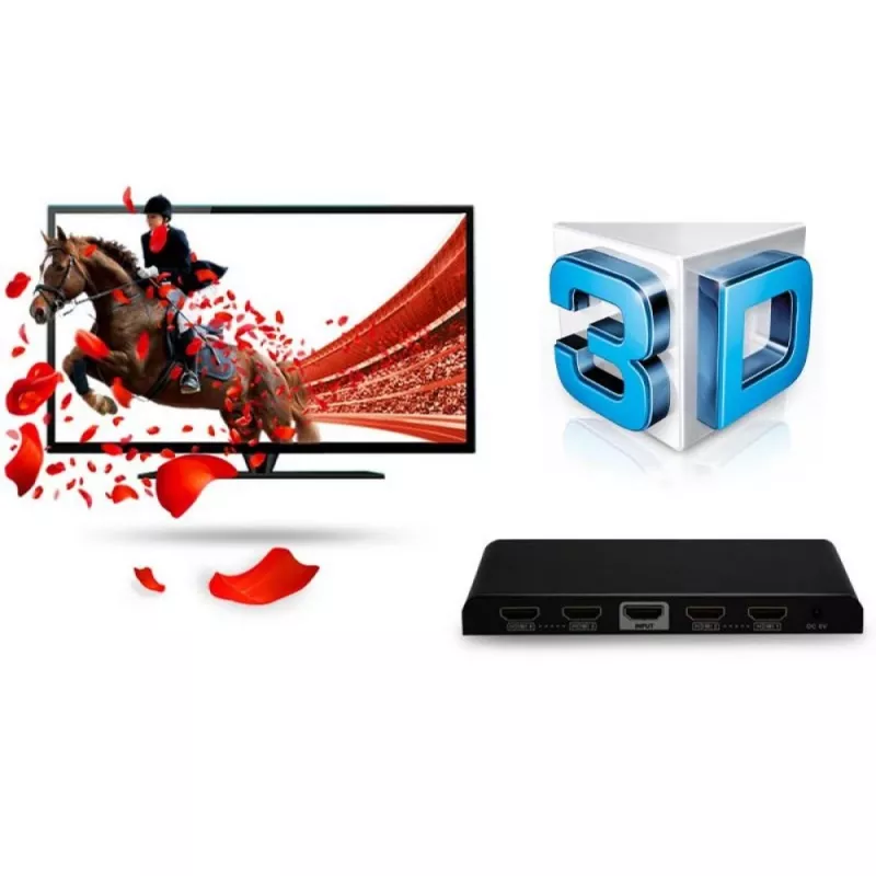 Techly jakaja HDMI 2.0 4K UHD 3D 4-porttinen