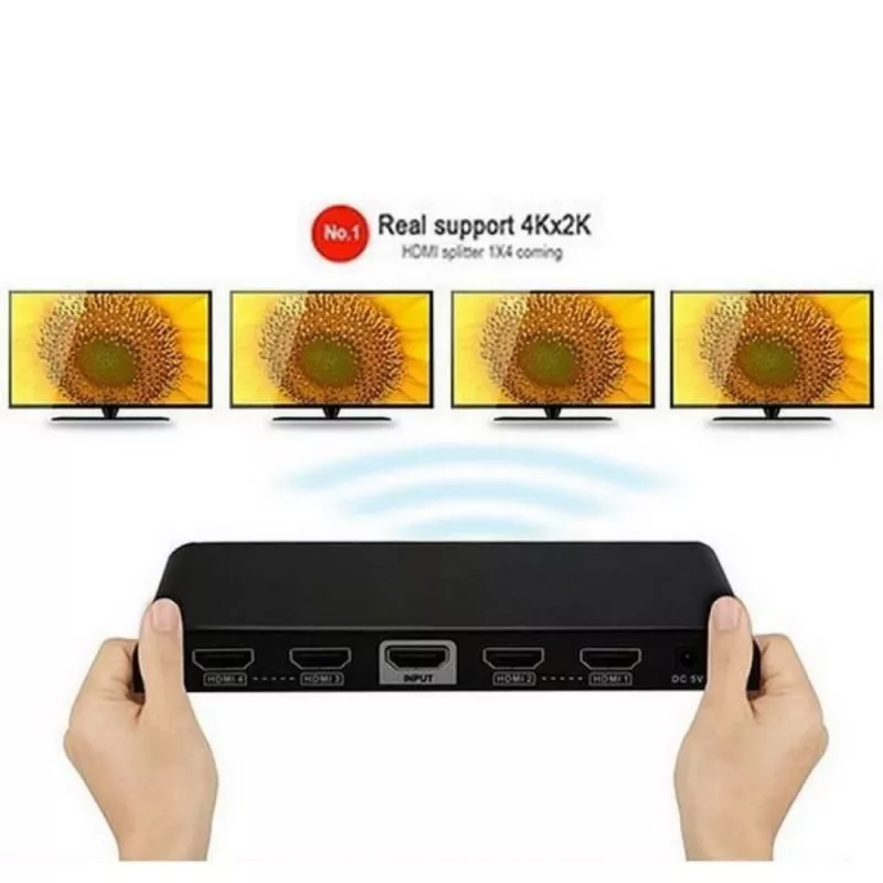 Techly jakaja HDMI 2.0 4K UHD 3D 4-porttinen