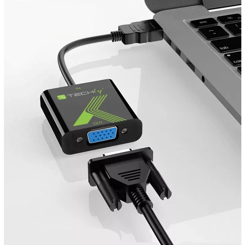 Techly kaapelikonvertterisovitin HDMI-VGA äänellä IDATA HDMI-VGA2A