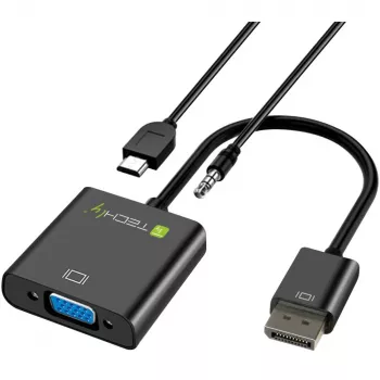 Techly kaapelisovitin konvertteri HDMI-VGA Micro USB:lla ja äänellä IDATA HDMI-VGA2AU
