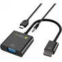 Techly kaapelisovitin konvertteri HDMI-VGA Micro USB:lla ja äänellä IDATA HDMI-VGA2AU