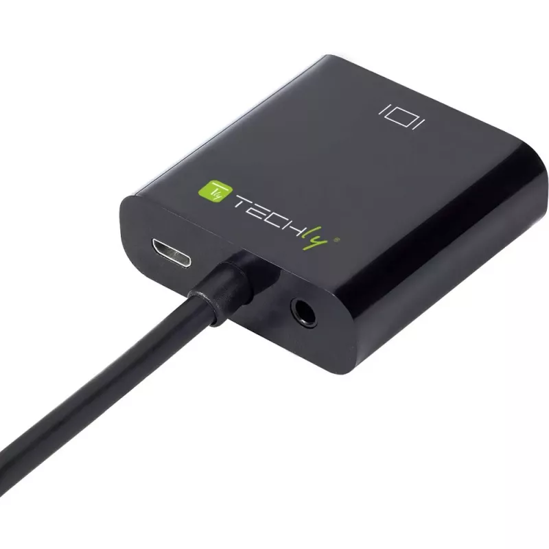 Techly kaapelisovitin konvertteri HDMI-VGA Micro USB:lla ja äänellä IDATA HDMI-VGA2AU