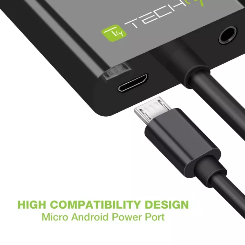 Techly kaapelisovitin konvertteri HDMI-VGA Micro USB:lla ja äänellä IDATA HDMI-VGA2AU