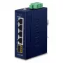 Hallitsematon Gigabit Ethernet -kytkin PLANET IGS-510TF — 4 x 10/100/1000 Mbps, 10 Gbit/s kytkentä, 9–48V DC, seinäkiinnitys