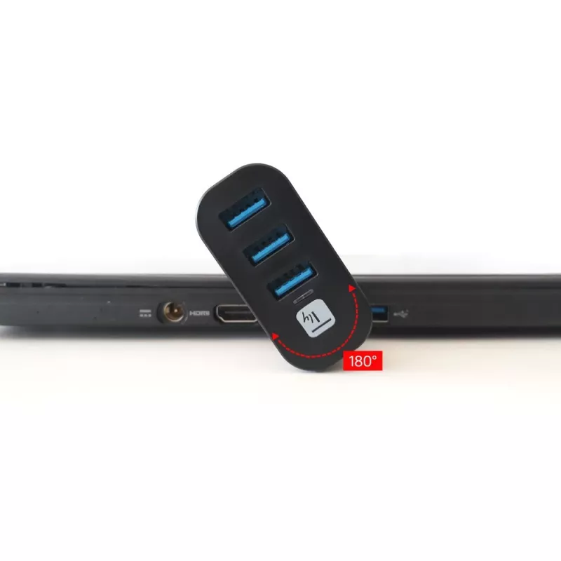 Techly IUSB3-HUB3-ROTB USB-keskitin USB 3.2 Gen 1 (3.1 Gen 1) Type-A 5000 Mbit/s musta