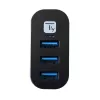 Techly IUSB3-HUB3-ROTB USB-keskitin USB 3.2 Gen 1 (3.1 Gen 1) Type-A 5000 Mbit/s musta