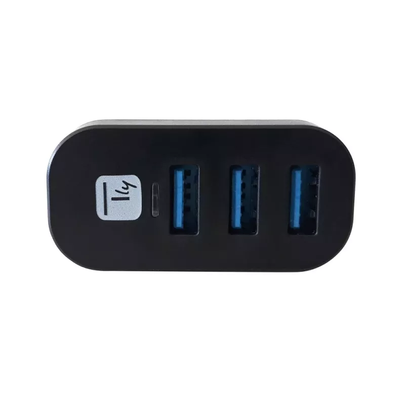 Techly IUSB3-HUB3-ROTB USB-keskitin USB 3.2 Gen 1 (3.1 Gen 1) Type-A 5000 Mbit/s musta