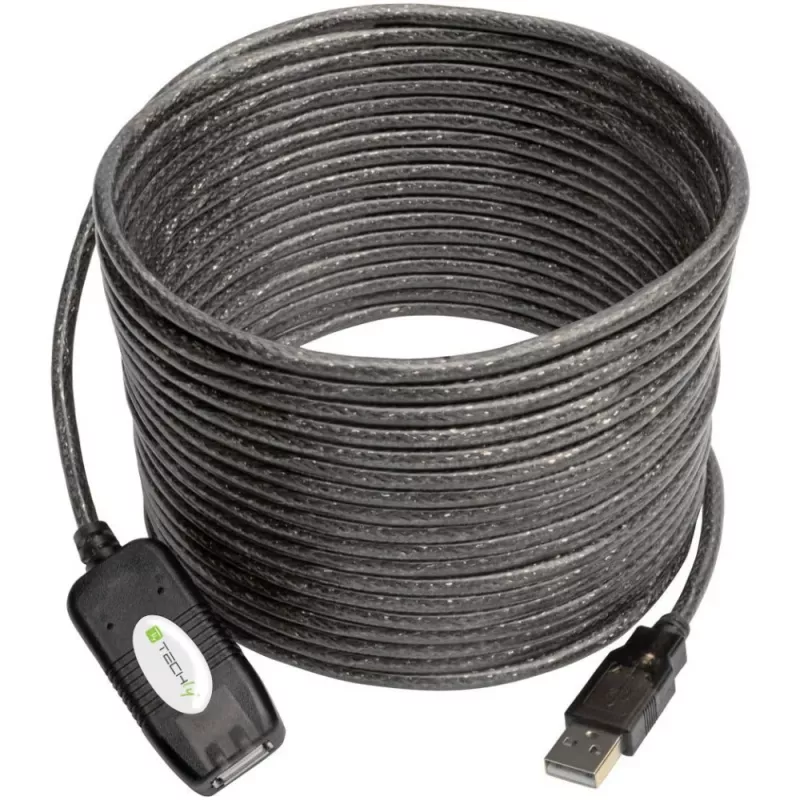Techly aktiivinen jatkokaapeli USB 2.0 Hi-Speed 10 m IUSB-REP10TY