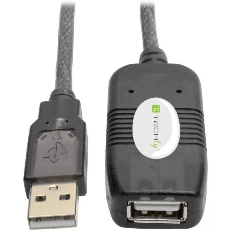 Techly aktiivinen jatkokaapeli USB 2.0 Hi-Speed 10 m IUSB-REP10TY
