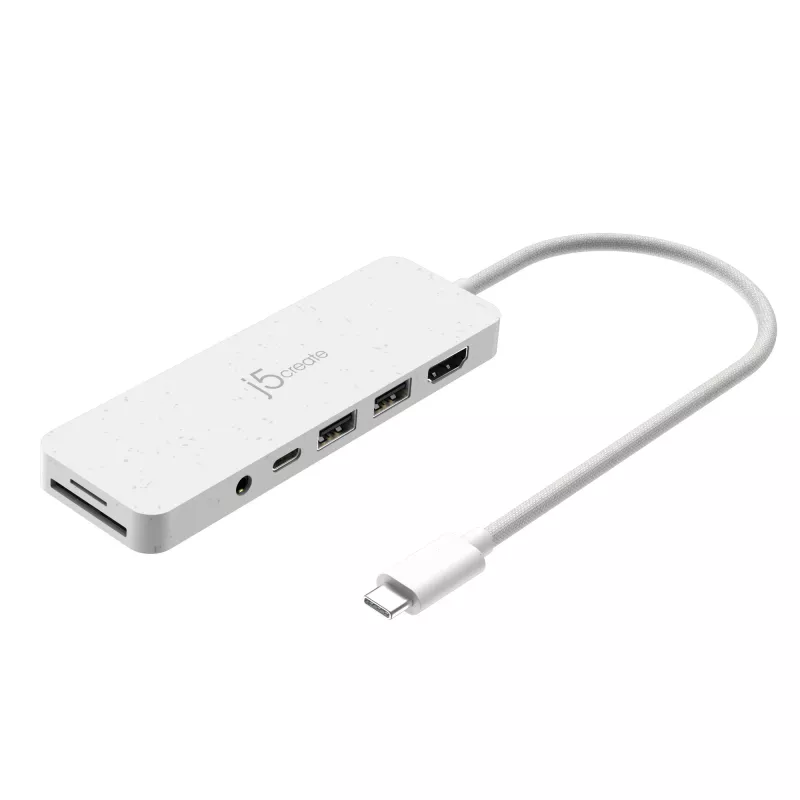 j5create JCD373EW - USB-C®-moniporttikeskitin Power Delivery -tuella