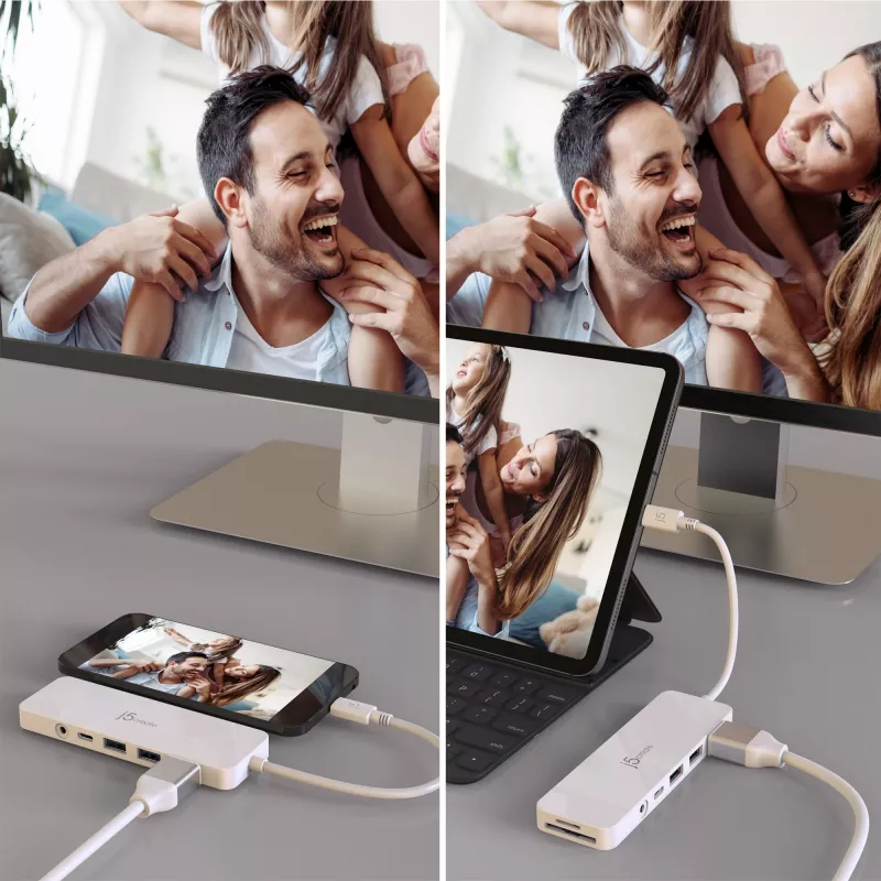 USB-C-monisovitin j5create JCD373-N 60W Power Delivery 4K