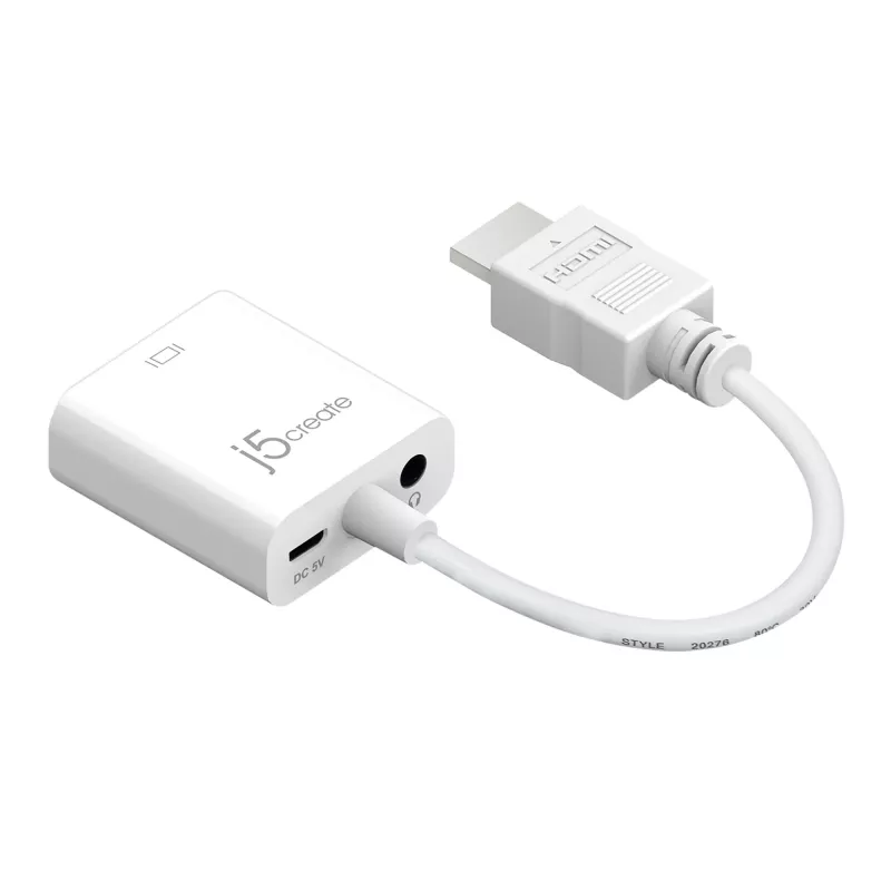 j5create JDA213 HDMI - VGA -sovitin valkoinen 0,1 m 1920x1080P