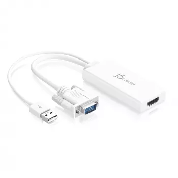 j5create JDA214 VGA - HDMI -video-audio-sovitin valkoinen 0,176 m