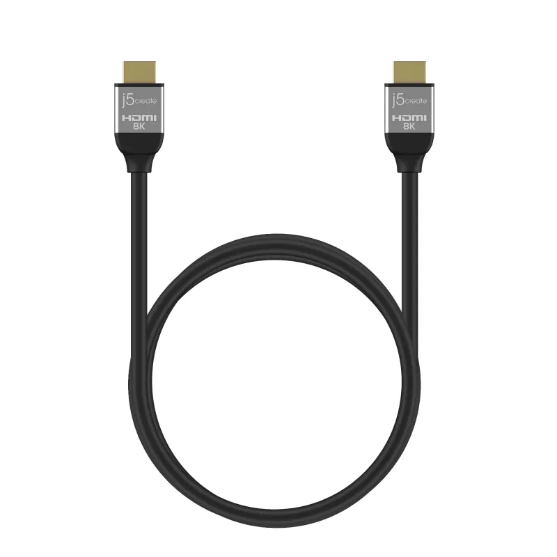 j5create JDC53 Ultra High Speed 8K UHD HDMI™ -kaapeli, musta ja harmaa, 2 m