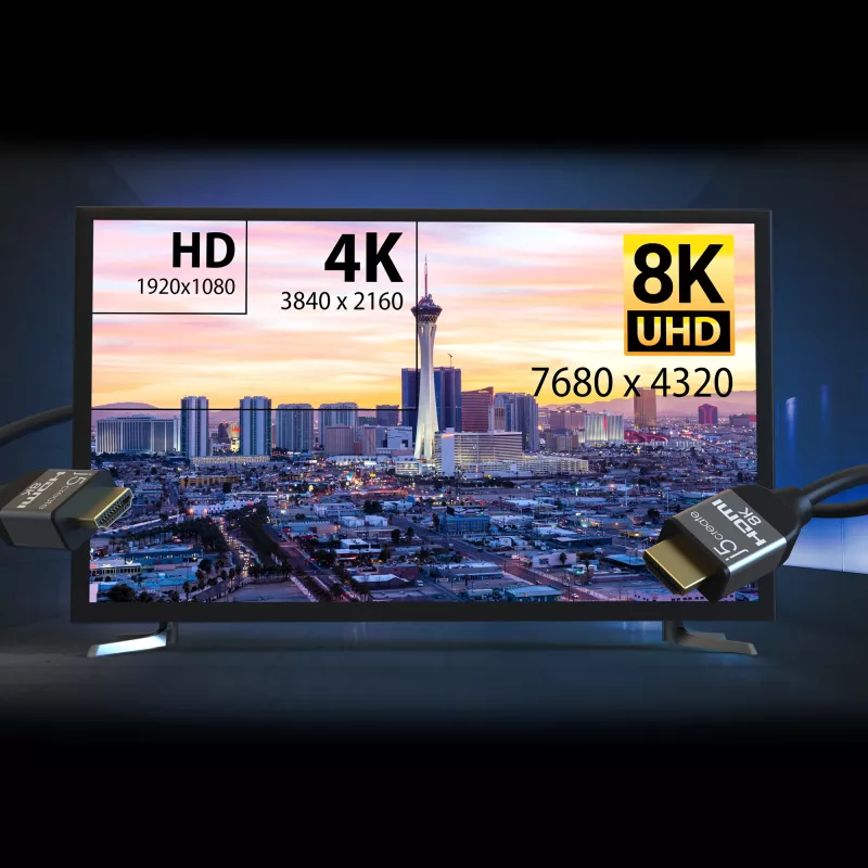 j5create JDC53 Ultra High Speed 8K UHD HDMI™ -kaapeli, musta ja harmaa, 2 m
