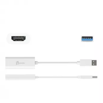 j5create JUA254 USB 3.0 HDMI -moninäyttösovitin, 3.2 Gen 1 (3.1 Gen 1), USB Type-A, HDMI-lähtö, 2048 x 1152 pikseliä