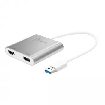 j5create JUA365 USB™ 3.0 - kaksois-HDMI-moninäyttösovitin, hopea
