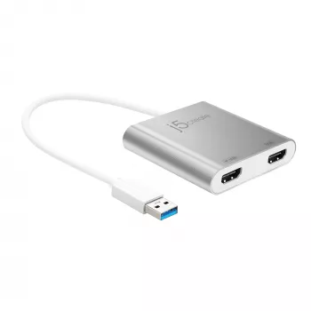 j5create JUA365 USB™ 3.0 - kaksois-HDMI-moninäyttösovitin, hopea