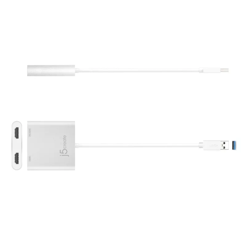 j5create JUA365 USB™ 3.0 - kaksois-HDMI-moninäyttösovitin, hopea