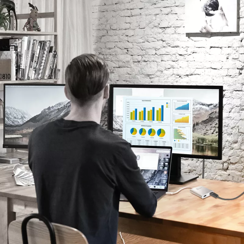j5create JUA365 USB™ 3.0 - kaksois-HDMI-moninäyttösovitin, hopea