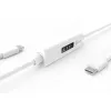 j5create JUCP14 USB-C™ 2.0 - USB-C™ -kaapeli dynaamisella OLED-tehomittarilla, valkoinen, 1,2 m