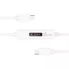 j5create JUCP14 USB-C™ 2.0 - USB-C™ -kaapeli dynaamisella OLED-tehomittarilla, valkoinen, 1,2 m