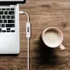 j5create JUCP14 USB-C™ 2.0 - USB-C™ -kaapeli dynaamisella OLED-tehomittarilla, valkoinen, 1,2 m