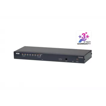 ATEN 8-porttinen Cat 5e/6 KVM-kytkin, 1920 x 1200 pikseliä, Ethernet LAN, WUXGA, 5,1 W, musta