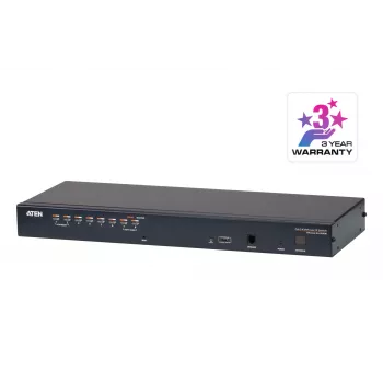ATEN 8-porttinen CAT5e/6 KVM-over-IP-kytkin, 1920 x 1200 pikseliä, Ethernet-LAN, WUXGA, 8,7 W, musta
