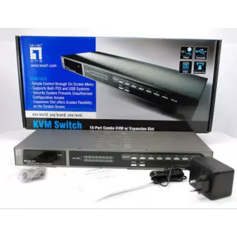 LevelOne 16-porttinen PS/2-USB VGA KVM-kytkin