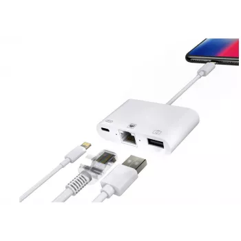 Microconnect LIGHT-HUB2 kannettavan telakka/porttitoistin Lightning valkoinen