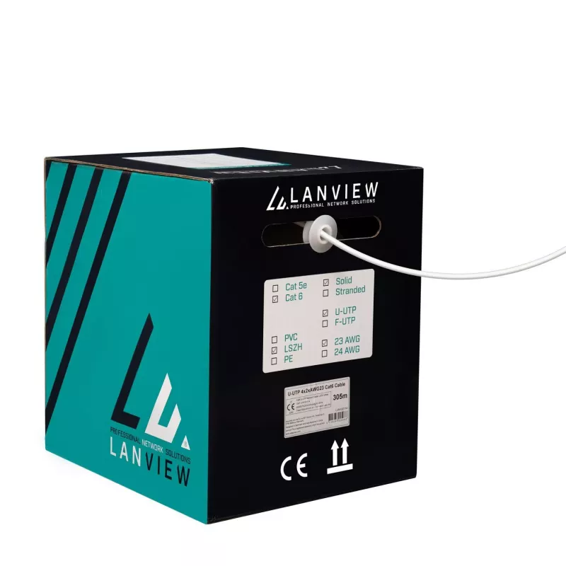 Verkkokaapeli Lanview LVN122114 305m Cat6 U/UTP 10000 Mbit/s valkoinen