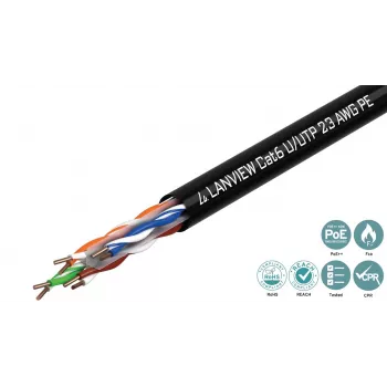 Lanview LVN122151 verkkokaapeli musta 305 m Cat6 U/UTP UTP 10000 Mbit/s
