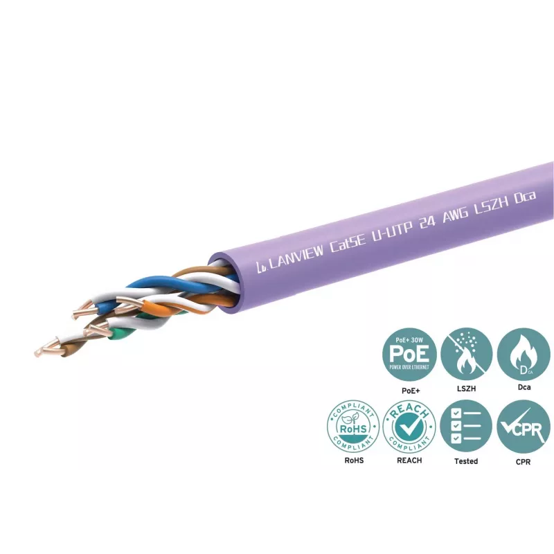 Verkkokaapeli Lanview LVN122152 RJ45 Cat5e 305 m violetti