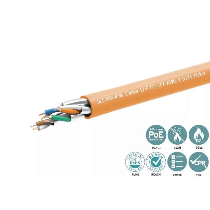 Verkkokaapeli Lanview LVN122153 RJ45 Cat6a 305 m oranssi