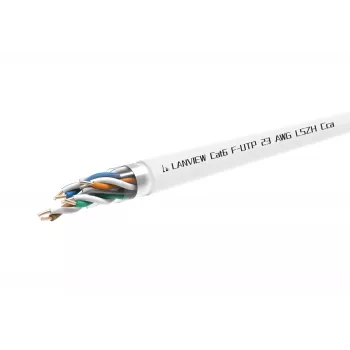 Cat6 F-UTP verkkokaapeli 4x2xAWG23 LSZH valkoinen 305m
