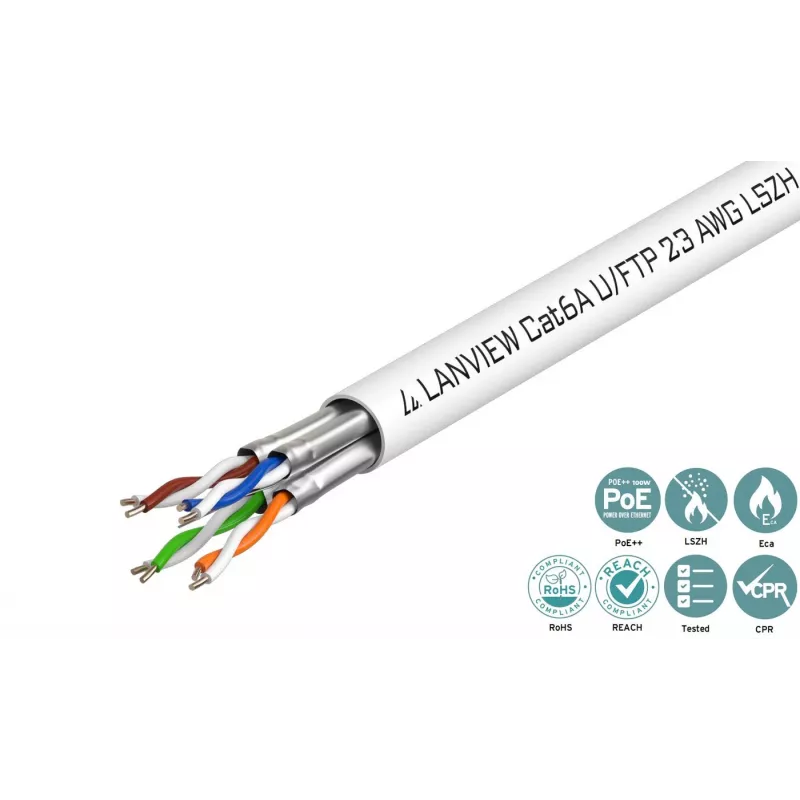 Lanview LVN122430 verkkokaapeli valkoinen 500 m Cat6a U/FTP (STP)