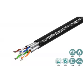 Lanview LVN122445 verkkokaapeli musta 500 m Cat6a U/UTP (UTP)