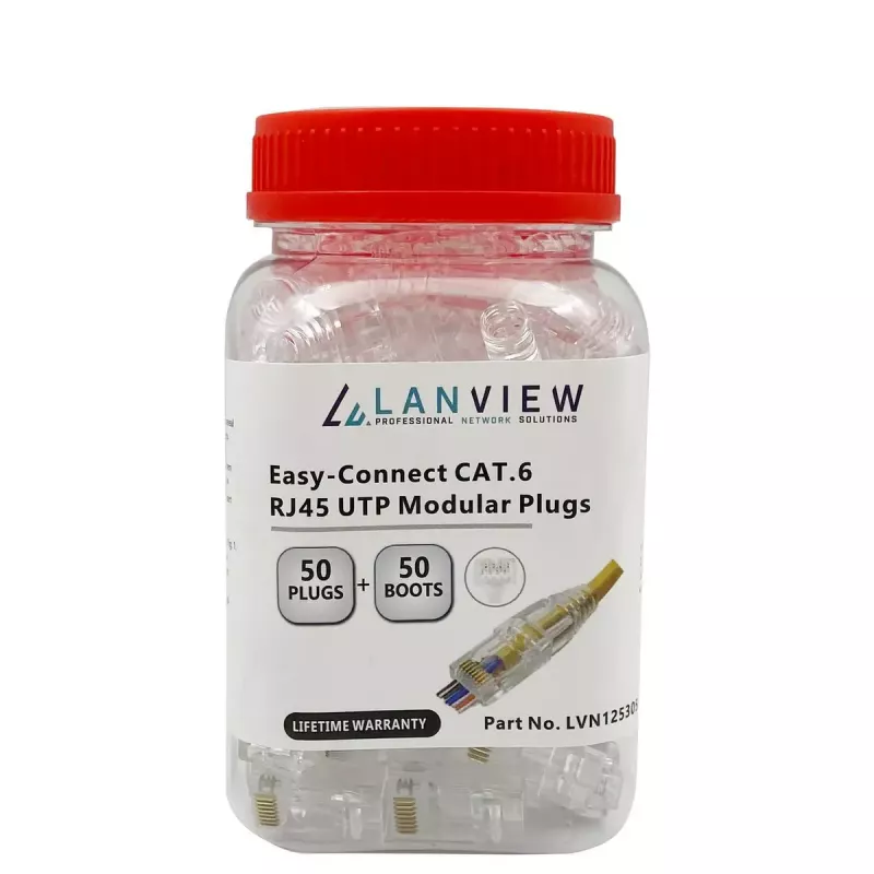 Lanview LVN125305 RJ45-kaapeliliitin, läpinäkyvä