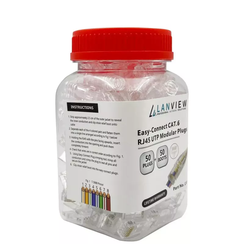 Lanview LVN125305 RJ45-kaapeliliitin, läpinäkyvä