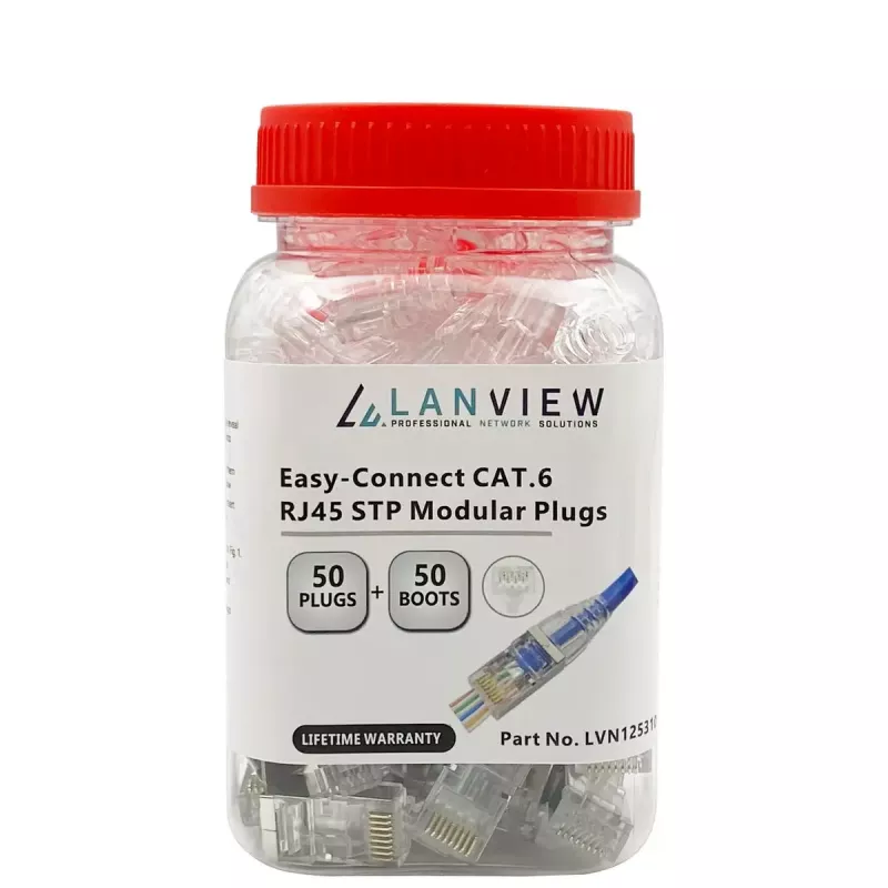 Lanview LVN125310 RJ45-kaapeliliitin, läpinäkyvä
