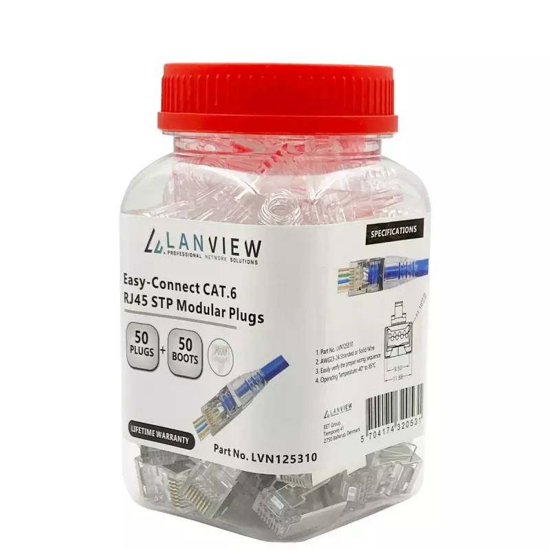 Lanview LVN125310 RJ45-kaapeliliitin, läpinäkyvä
