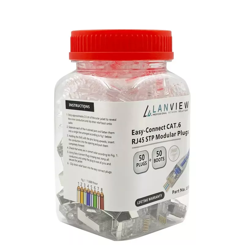Lanview LVN125310 RJ45-kaapeliliitin, läpinäkyvä