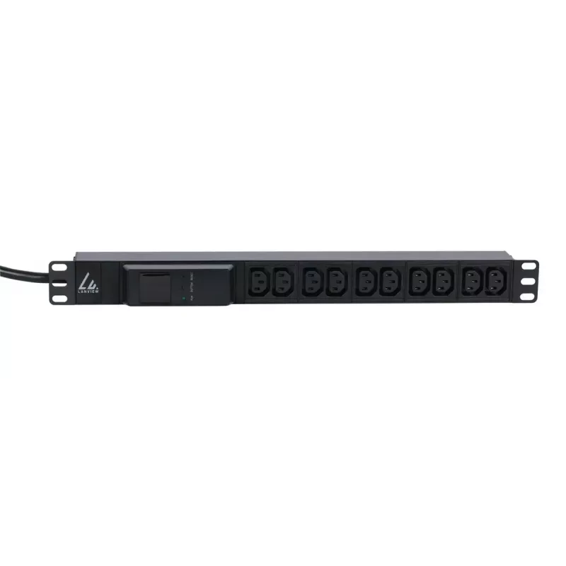 Lanview LVR261877 virranjakoyksikkö (PDU) 10 AC-lähtöä 1U musta